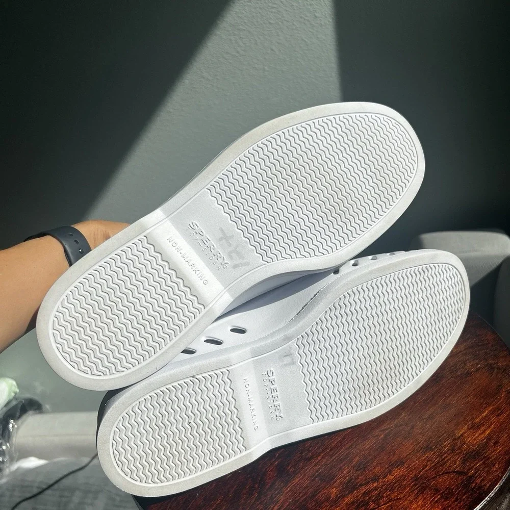 Sperry Top Sider  Float Fur Lined White/Grey Boat Shoes ‎ Size 8